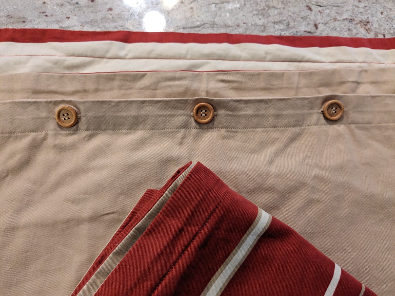 Wayfair, Chenab One 2 Euro Shams 100% Cotton Pillow Striped Red Cream Holiday