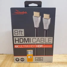 Rocketfish 8FT HDMI Cable 4K Ultra HD and HDR Compatible 18 GBPS In Wall Rated