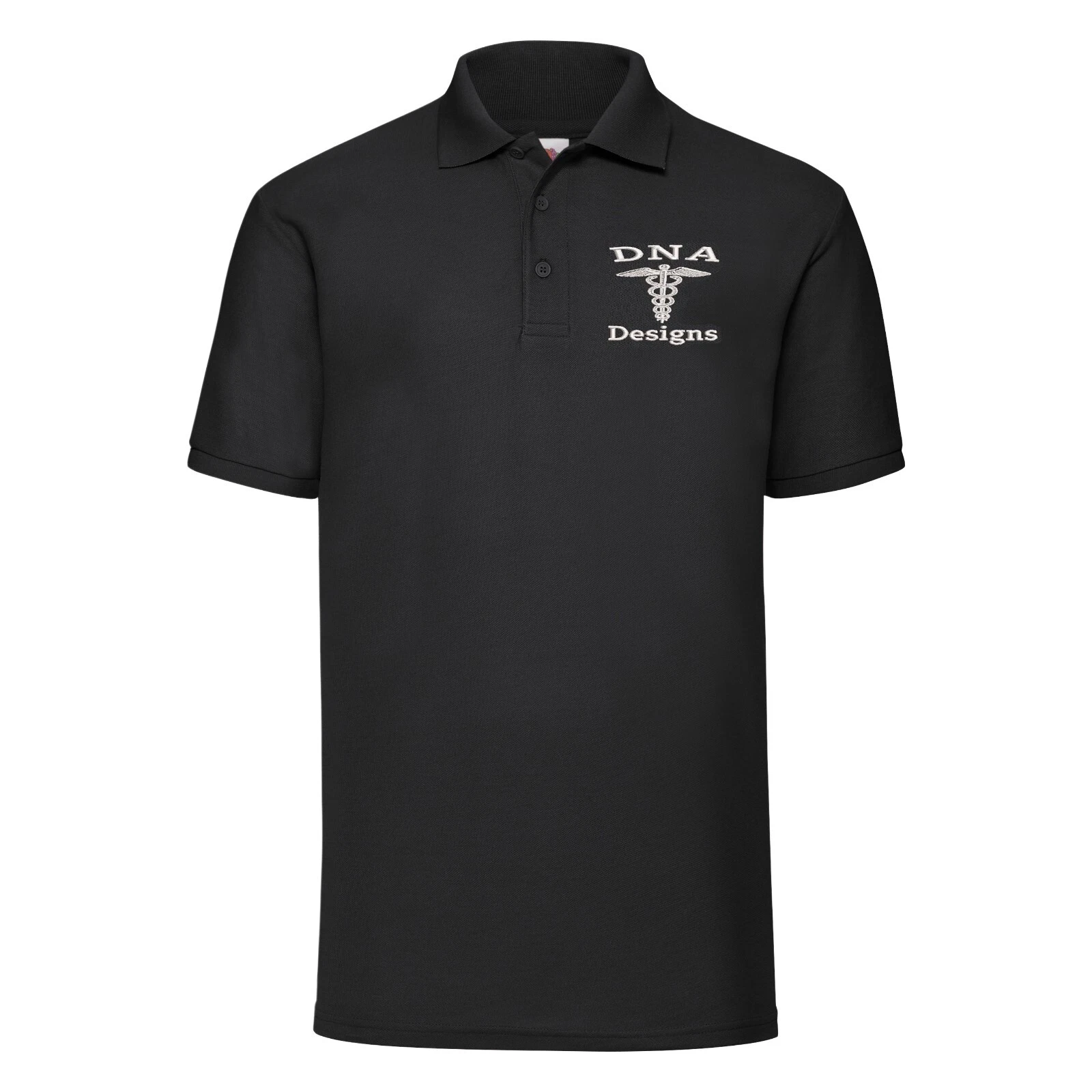 Personalised embroidered logo polo shirts custom work wear UK fruit loom company