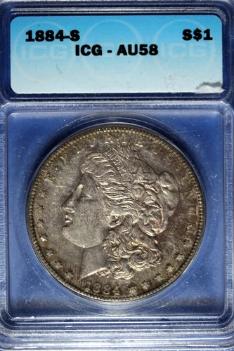 1884 - S ICG AU58 MORGAN DOLLAR!!  #B11010