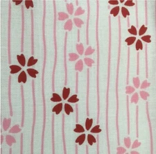 Cotton Tenugui Pink w/Flowers Made In Japan