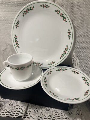 Corelle Winter Holly pc Complete Dish Set Christmas Dinnerware