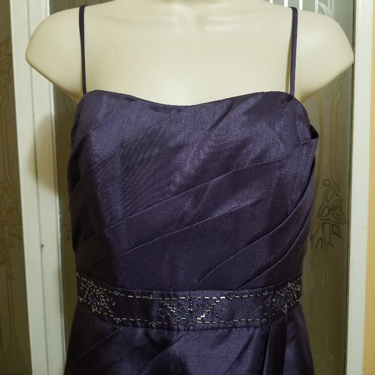 DAVID'S BRIDAL LADIES BEAUTIFUL PURPLE BEADED EMPIRE DRESS - SIZE 6 - Image 3 of 4
