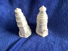 Lighthouse Salt Pepper Shakers Ceramic 5 Inch