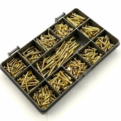 440 VERSCHIEDENE STÜCK MASSIVES MESSING 2g 3g 4g 6g SCHLITZ GEGENSENKER CSK HOLZSCHRAUBEN KIT