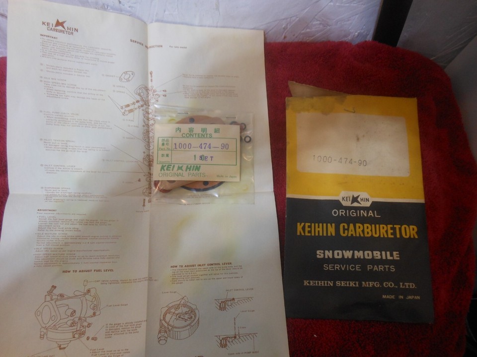 KEIHIN CARBURETOR DIAPHRAGM GASKET & PARTS KIT VINTAGE SNOWMOBILE