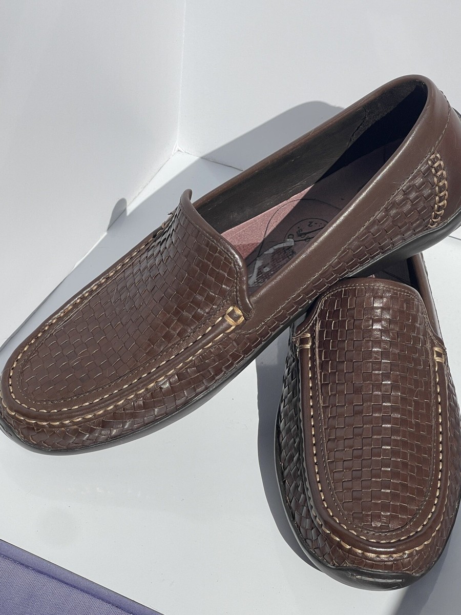 Tommy Bahama Naples Driver Woven Brown Leather Loafers Men’s 11 Tommy Bahama Naples Driver All Over Woven Men main image 4