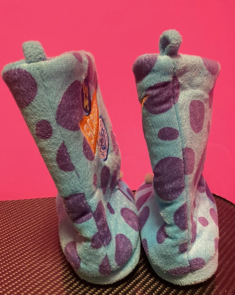 Zapatillas de felpa Disney Store Monsters University garras púrpura aguamarina niños talla 11/12 Foto 2 de 4