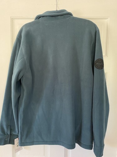 Champion Mens Metallic Teal Explorer Fleece Shirt Jacket SZ Med Snap Buttons - Picture 2 of 12