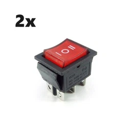 2 Red Rocker Switch LED Backlight ON/OFF/ON 3-Position DPDT 15A 250V/20A 125V AC