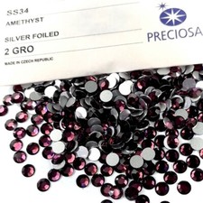 288pcs Preciosa Genuine Czech Crystals 34ss Amethyst flatbacks ss34 6.5mm