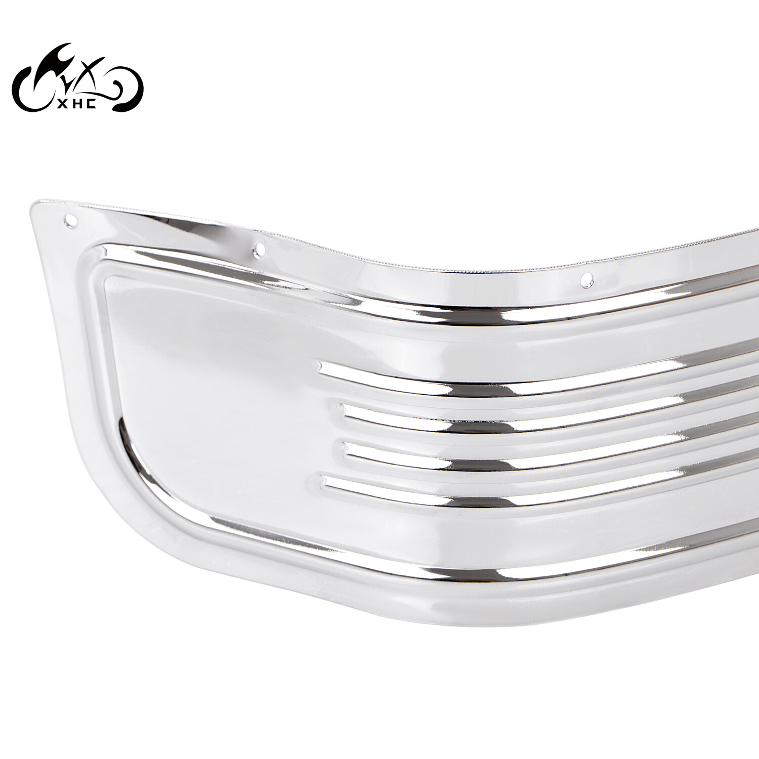 Chrome Ribbed Fender Skirt Tip For Harley Softail FLST Touring Electra Glide FLH