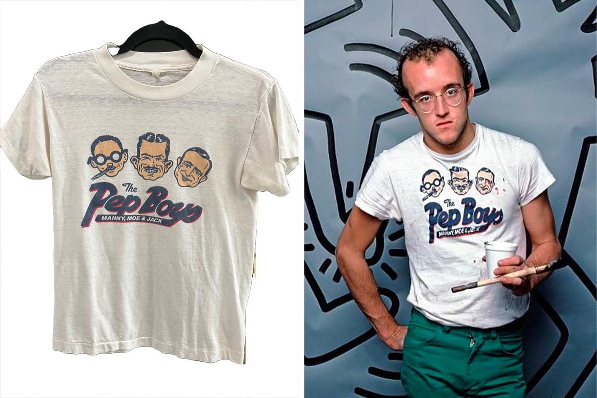 Keith Haring Vintage Pep Boys T-shirt (Extremely Rare) 1970s Pop Shop Art S  | eBay
