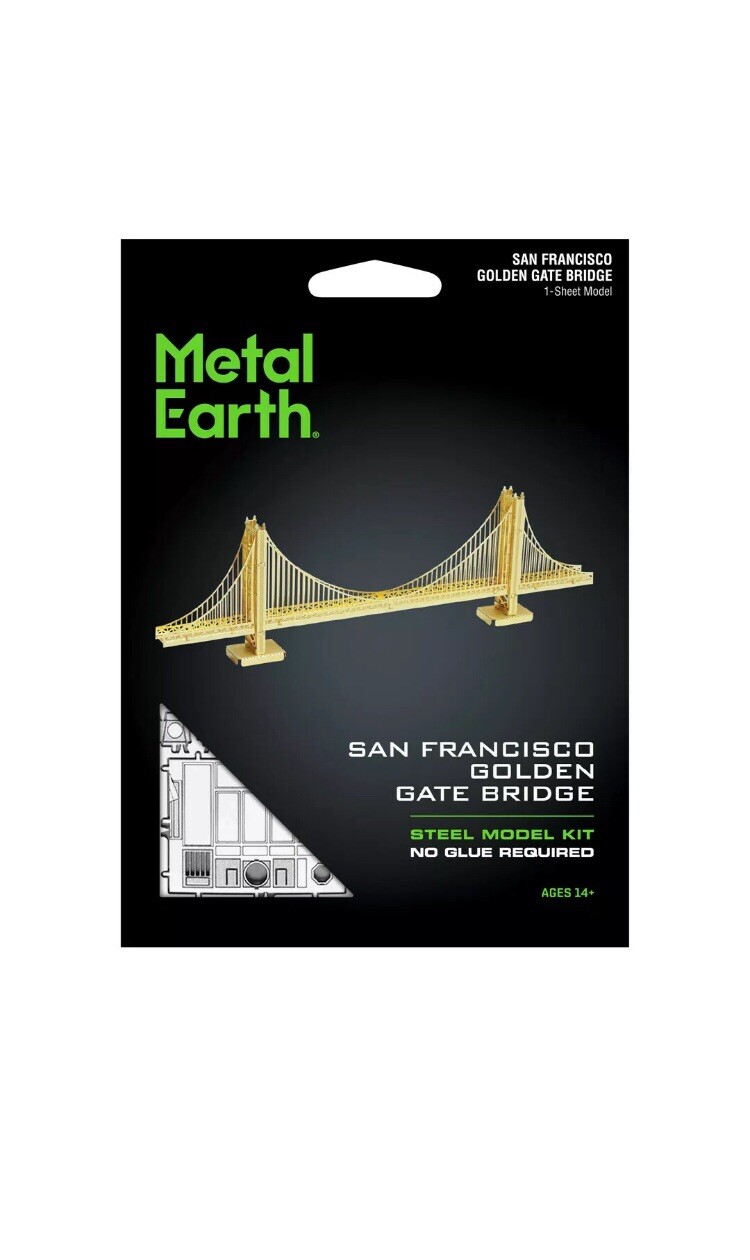 Fascinations Metal Earth GOLD SF San Francisco Golden Gate Bridge 3D Model Kit