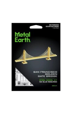 Fascinations Metal Earth GOLD SF San Francisco Golden Gate Bridge 3D ...