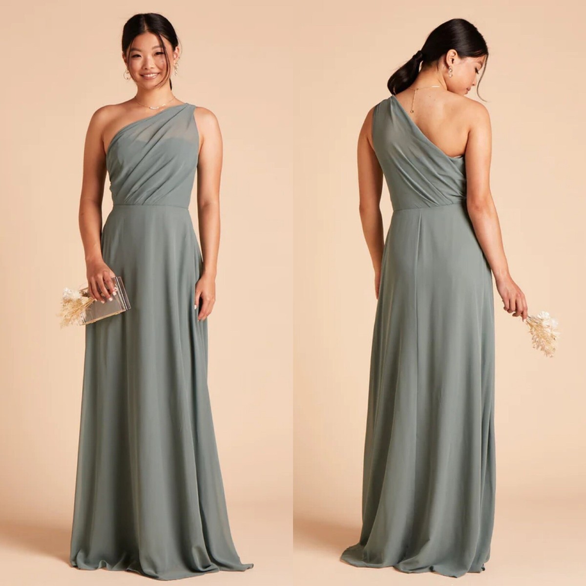 BIRDY GREY ゴールド サテンワンピース Gigi Convertible Sea Glass Bridesmaid Jumpsuit | Birdy Grey