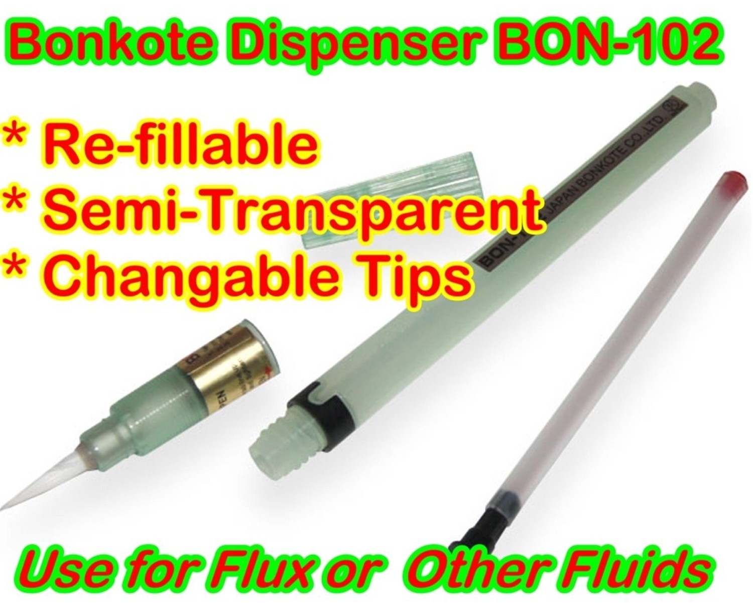 BONKOTE BON-102 Solder Flux / Fluid Dispensing Pen - Refillable - Box ...