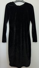 Black Velour Feel Scoop Back Dress Size S