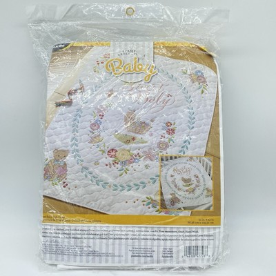 Bucilla Crib Quilt SWEET BABY Stamped Cross Stitch Kit 34'' X 43'' #47726 NOP