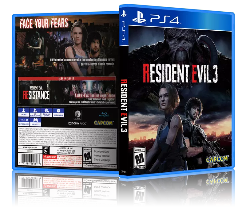 Resident Evil 3 Remake (PS4 Cover Art Only), No Case