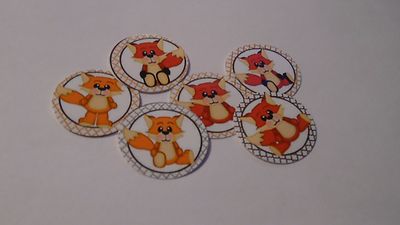 Pre Cut One Inch Bottle Cap Images CUTE FOX FOXES Free Shipping