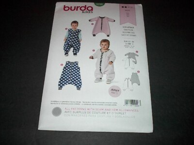 Burda Pattern 9298 Adorable Toddlers' Loose-Fitting Sleeper w/Variations 6M~3 UC