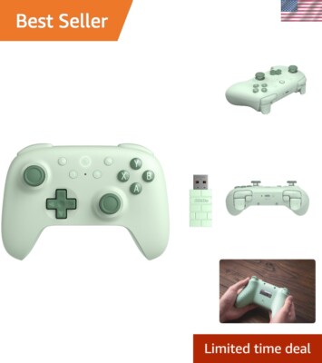Precision Hall Effect Wireless Gaming Controller with Remappable Bumpers - Green