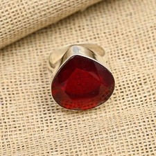 Wonderful Red Garnet Gemstone Handmade 925 Sterling Silver Ring Jewelry