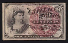 US 10c Fractional Currency Note 4th Issue FR 1259 Ch CU (004)