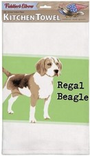 Fiddlers Elbow Kitchen Dish Tea Towel REGAL BEAGLE, DOG, Made in USA, 22 x 32