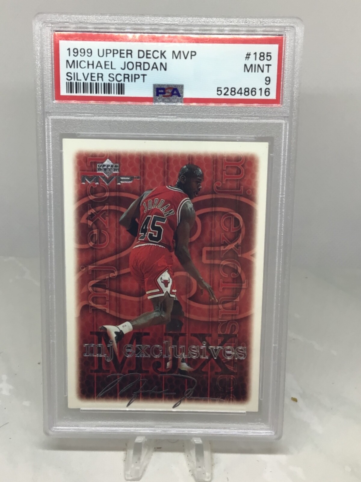 1999 UD MVP #185 Michael Jordan Silver Script PSA 9