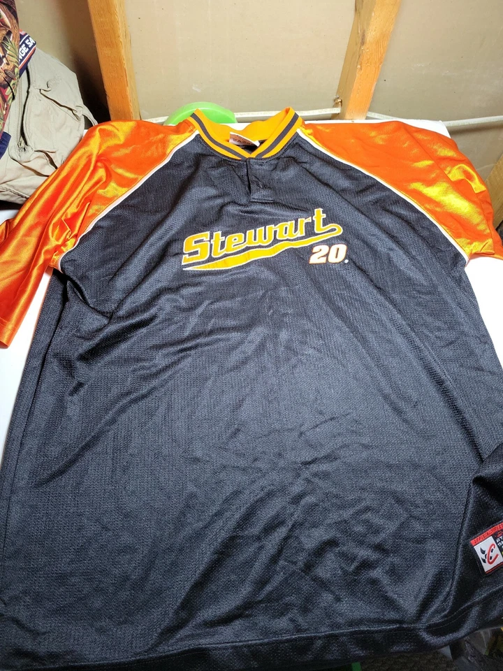 Camiseta deportiva de béisbol Chase Authentics Tony Stewart negra naranja Nascar transpirable XL Foto 2 de 4