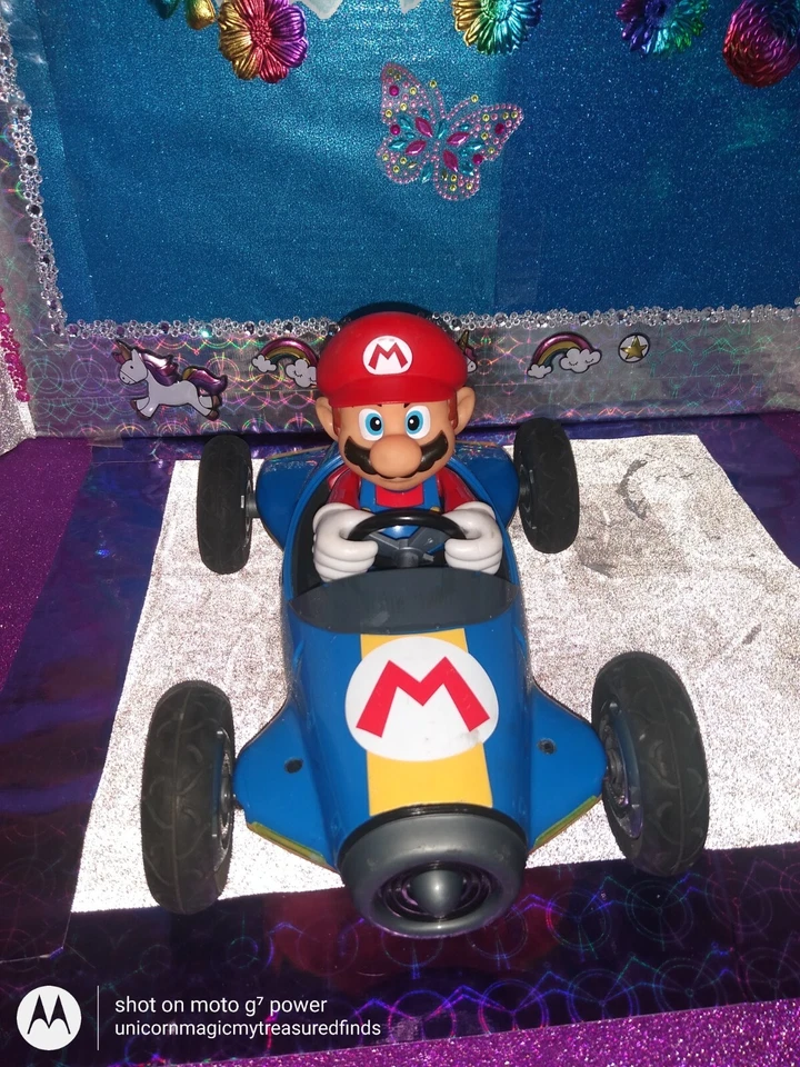 🦄Carrera RC "Mario Kart" Mach 8 Mario 1:18 Scale Cart Car 11" Toy! With Remote! - Image 2 of 4