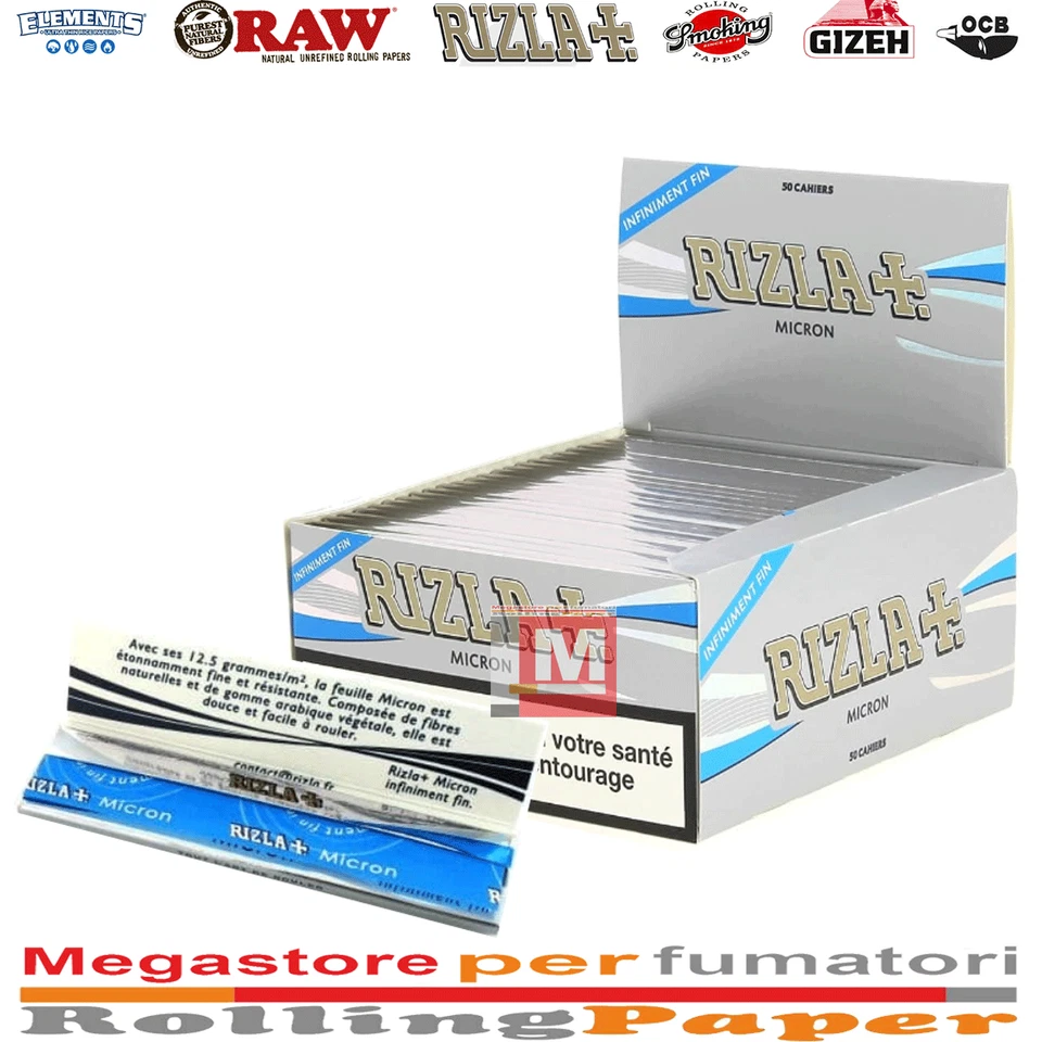 Cartine Rizla Micron Lunghe King Size Slim – 50 Libretti Ultra Sottili