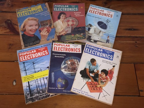 Vtg Lot 6 1958 Popular Electronics Magazine Back Issues Radio Atomic ...