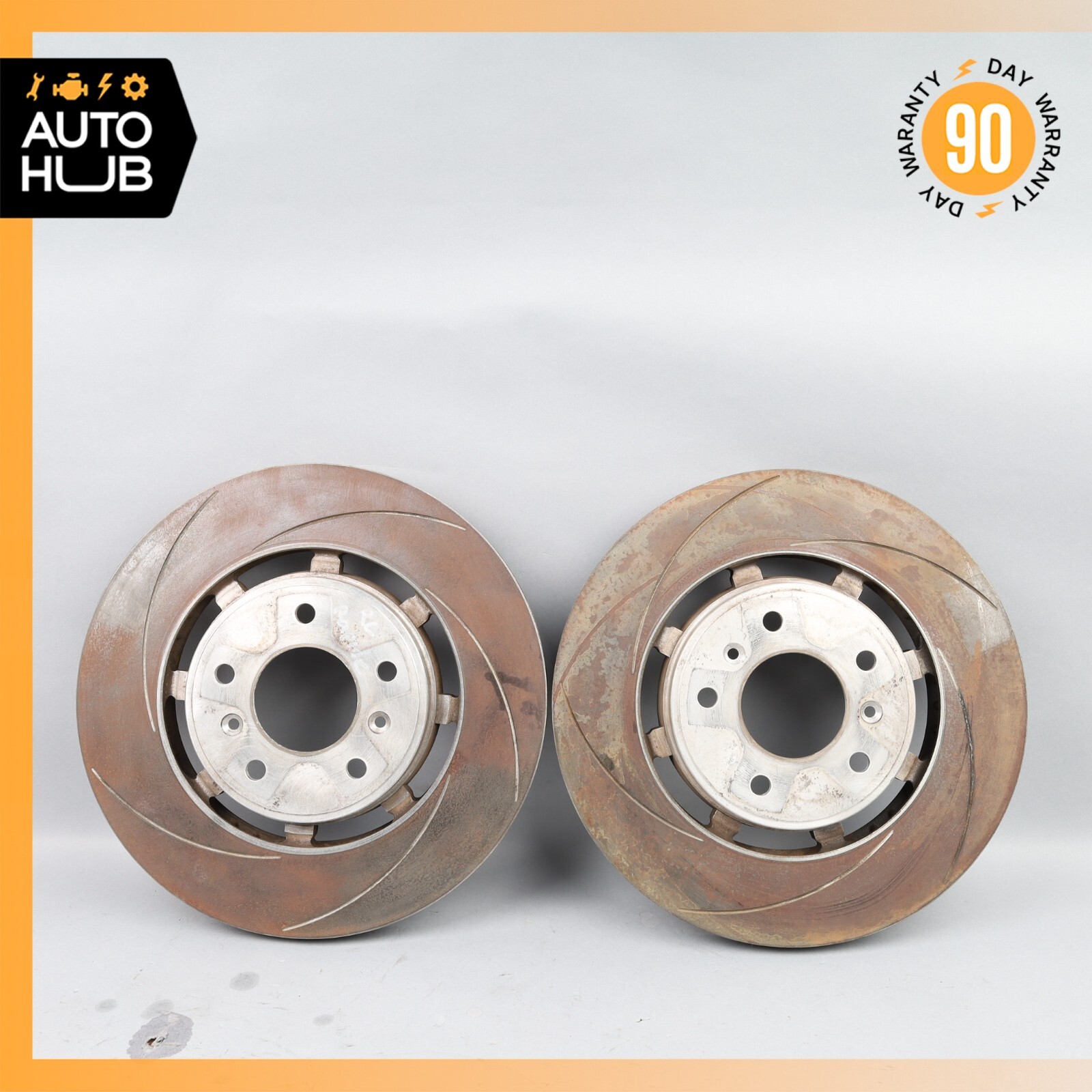 12-19 Aston Martin Rapide Rear Brake Rotors Disc Left & Right Set OEM 11k