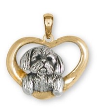 Shih Tzu Pendant Handmade 14k Gold Vermeil Jewelry SZ23-PVM