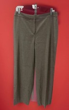 ST.JOHN Brown Wool Blend Flat Front High Rise Trouser Dress Pants SZ 10