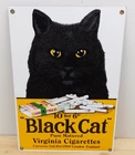 Vintage Ande Rooney Black Cat Virginia Cigarette Wall Sign Advertising Porcelain