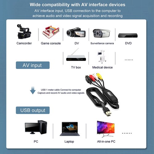 USB Video Capture to Digital Converter USB 2.0 Video Audio Capture Card9753 - Afbeelding 4 van 6