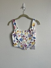 NWT Women s Floral Corset Top With Zipper Closure, Size XS