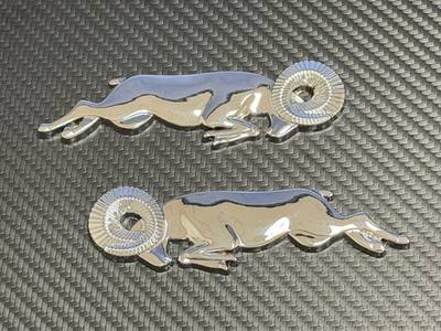 2Pc 3D Car Emblems for Leaping Ram Auto Body Fender Badges Nameplates Chrome
