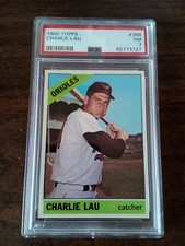 1966 TOPPS  #368 CHARLIE LAU - ORIOLES - PSA 7 NM