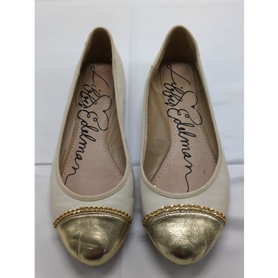Libby Edelman Alex Gold Toe Ballet Flats Gold Chain Shoes Preppy Women's 6.5 M
