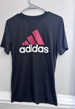 Adidas Climalite boys short sleeve t-shirt size Large L Black