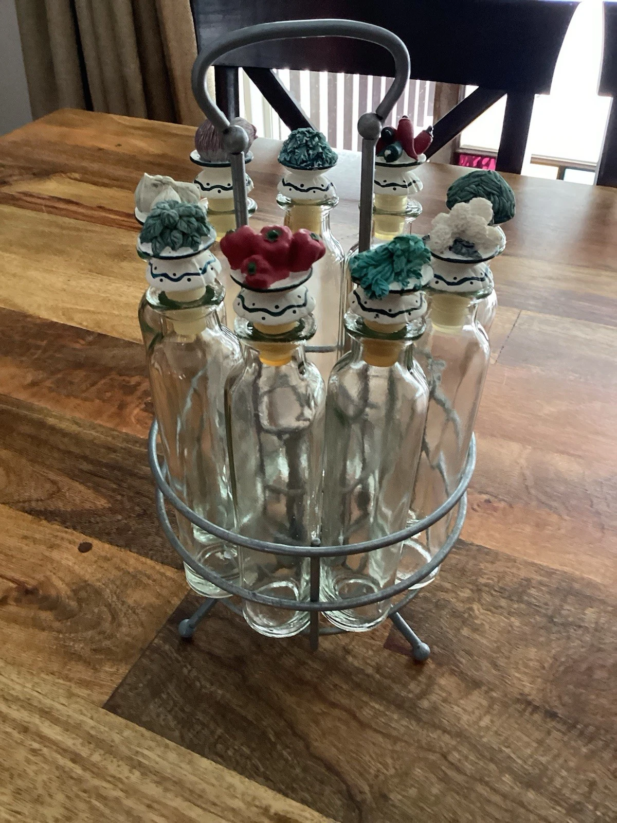Vintage Original Au Printemps Gourmet Carousel Spice Rack.. Revolving 9 Bottles