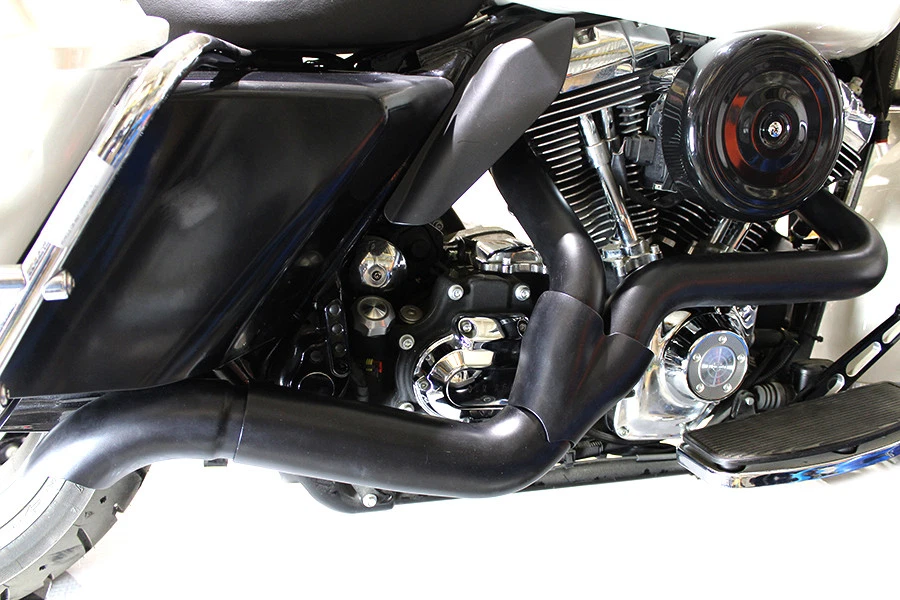 Juego de cabezales de escape 2 en 1 negro para Harley Davidson Foto 2 de 4