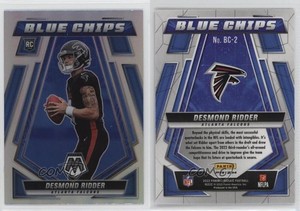 2022 Panini Mosaic Blue Chips Silver Prizm Desmond Ridder #BC-2 Rookie RC