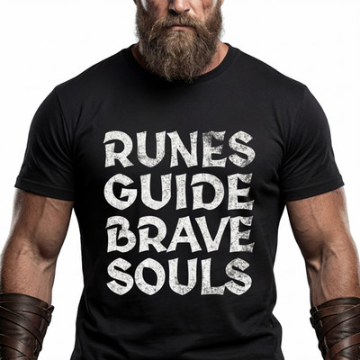 Runen Wikinger T-Shirt | Runes Guide Brave Souls | Nordic Viking Mythologie