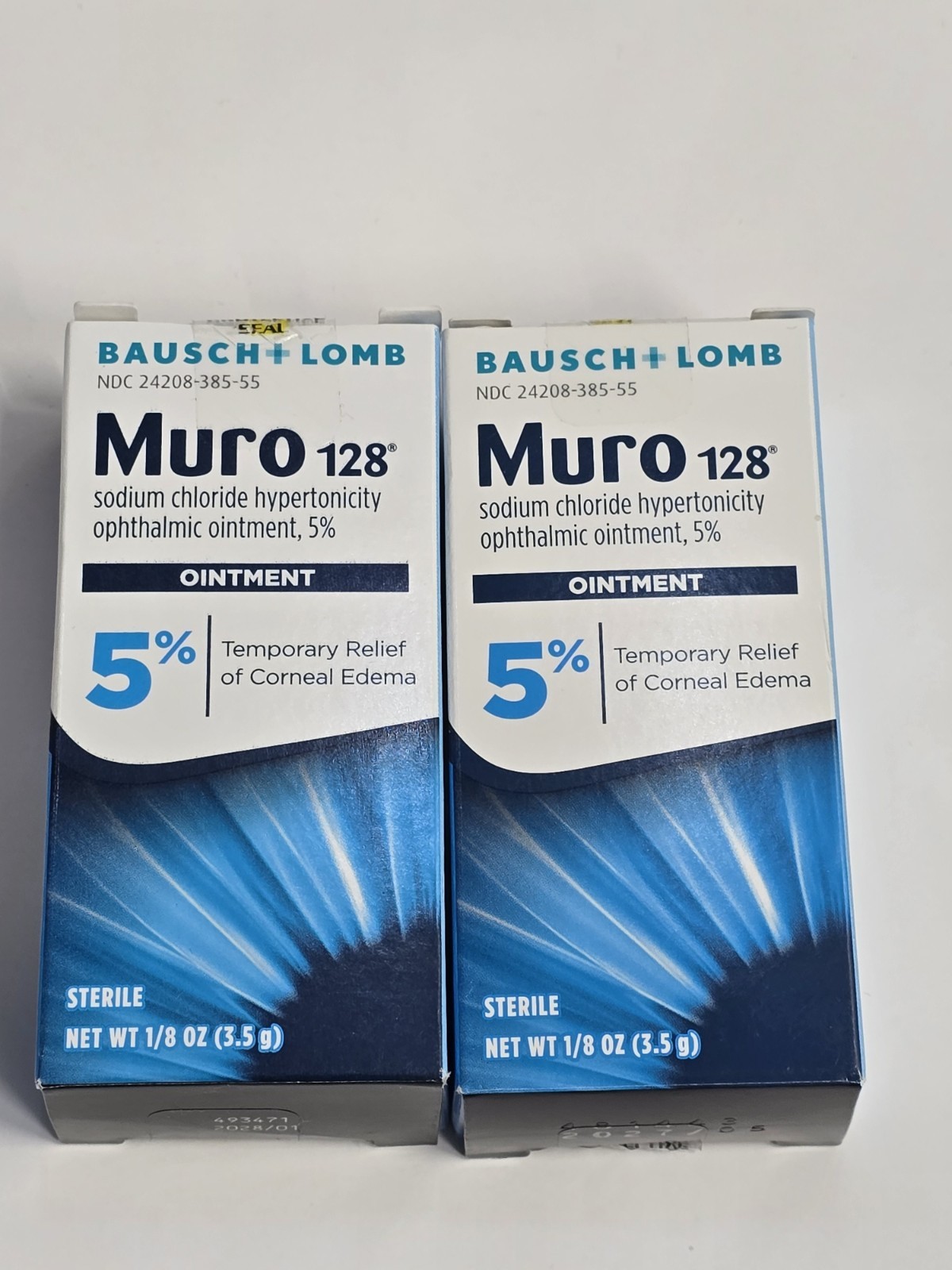 Bausch+Lomb Muro 128 5% Sodium Chloride Ointment Lot Of 2 New